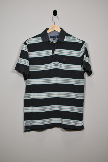 Polo Tommy Hilfiger Negro a Rayas - M